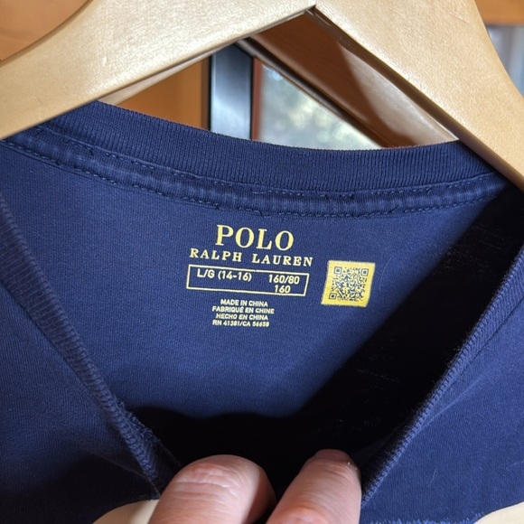 Polo Ralph Lauren Colour-Changing 100% Cotton Navy Blue Tee Size Large - Picture 5 of 8